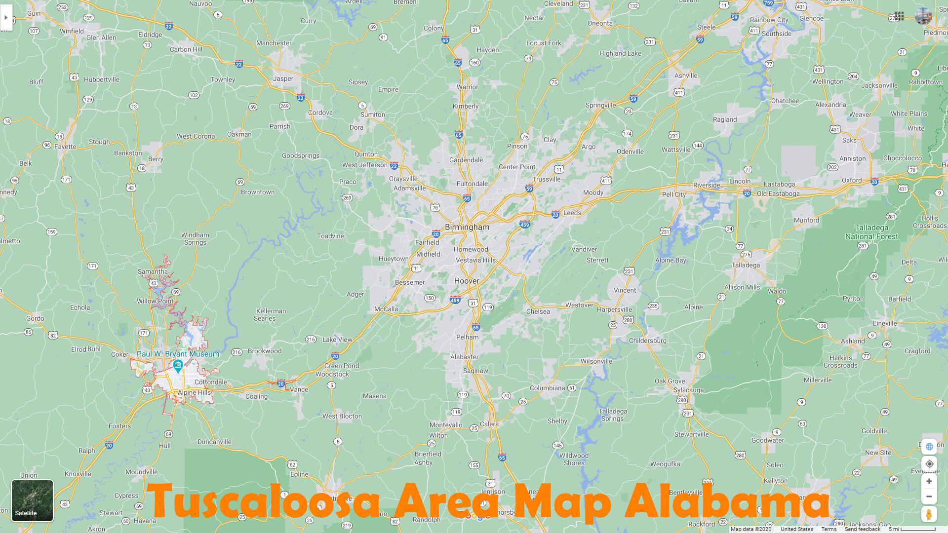 Tuscaloosa Zone Carte Alabama